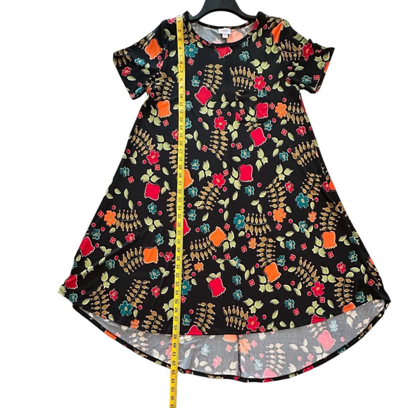LulaRoe Floral Stretch MIDI Dress Womens MEDIUM Multicolor Flowers Short Sleeves - Picture 12 of 16